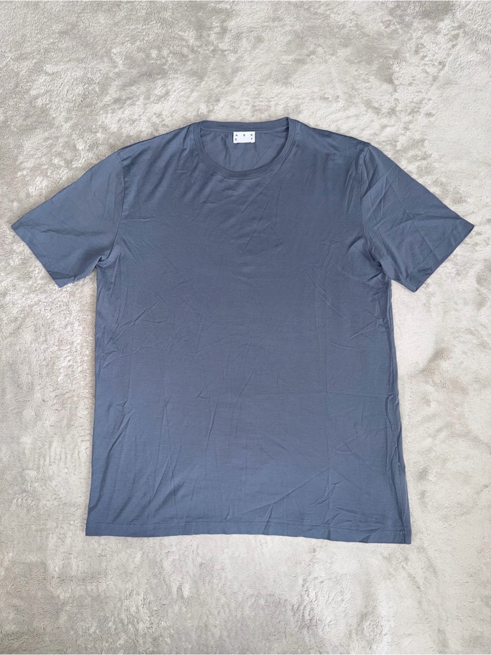 ASKET Men’s The Lightweight T Shirt Size Medium In Blue Made In Portugal